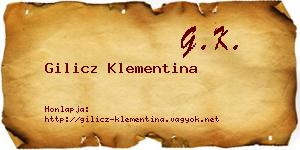 Gilicz Klementina névjegykártya